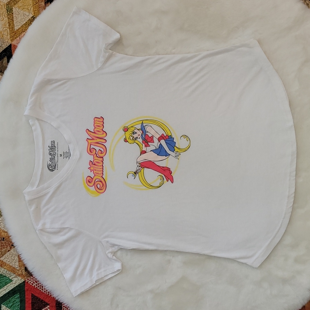Officially Liscensed Kawaii Sailor Moon Anime Girl Graphic White Shirt